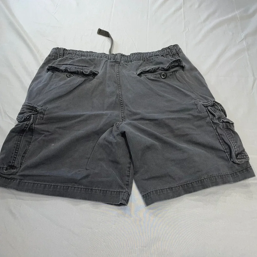 Faded Glory Mens Cargo Shorts Charcoal Dust Grey Cotton Size 40 FM19B303